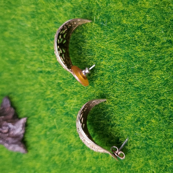 Edwardian Lace Filigree Earrings E1005 - Picture 3 of 4